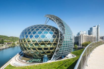 glass building sphere
