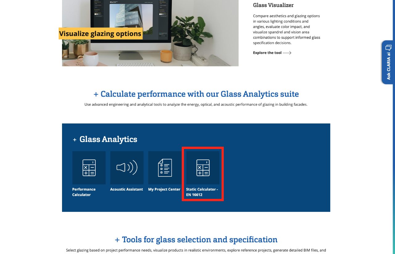 Tutorial del calcolatore delle prestazioni del vetro